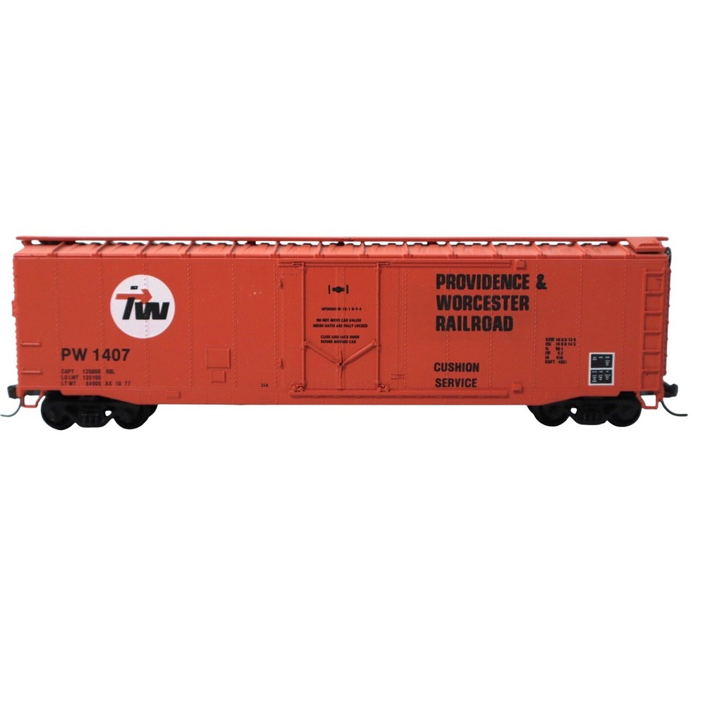 Providence & Worcester Railroad HO Scale Boxcar PW 1407 Cushion Service Orange